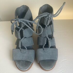 Sorel Blue Women’s Lace Up Wedge Sandals